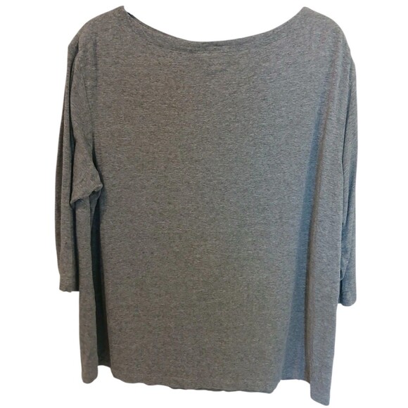 J Jill Shirt Top Womens 1X Gray Wearever Casual Basic Stretch 3/4 Sleeve Euc - Picture 2 of 10